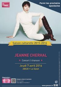 Jeanne Cherhal En Concert. Le jeudi 7 avril 2016 à pessac. Gironde. 